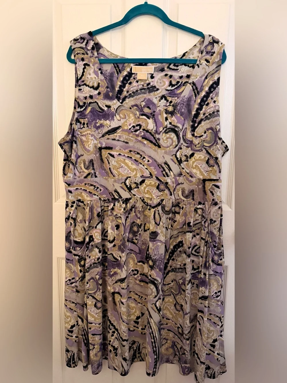 Michael Kors Sleeveless Paisley Empire Waist Dress Size X
